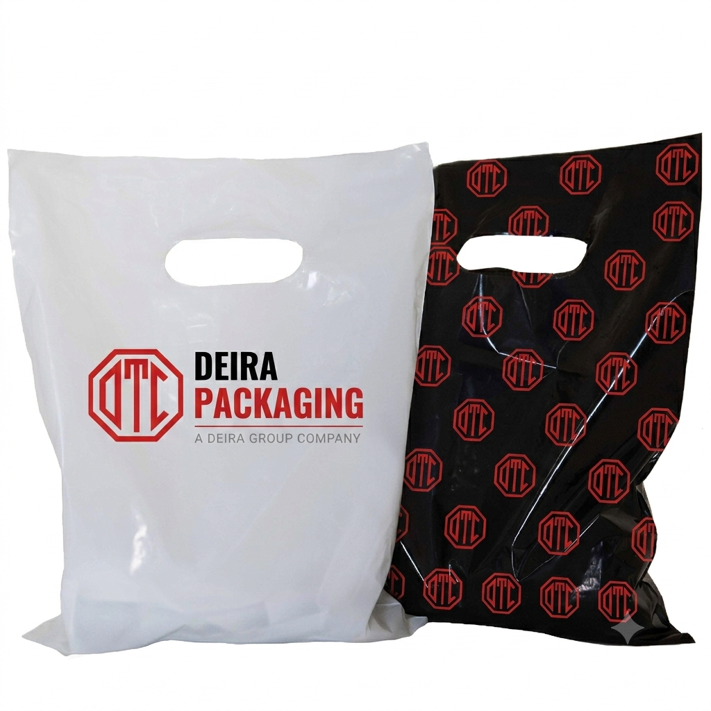 Printed/branded poly bags (retail garment bags)