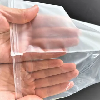 Clear zip lock poly bags with product inside